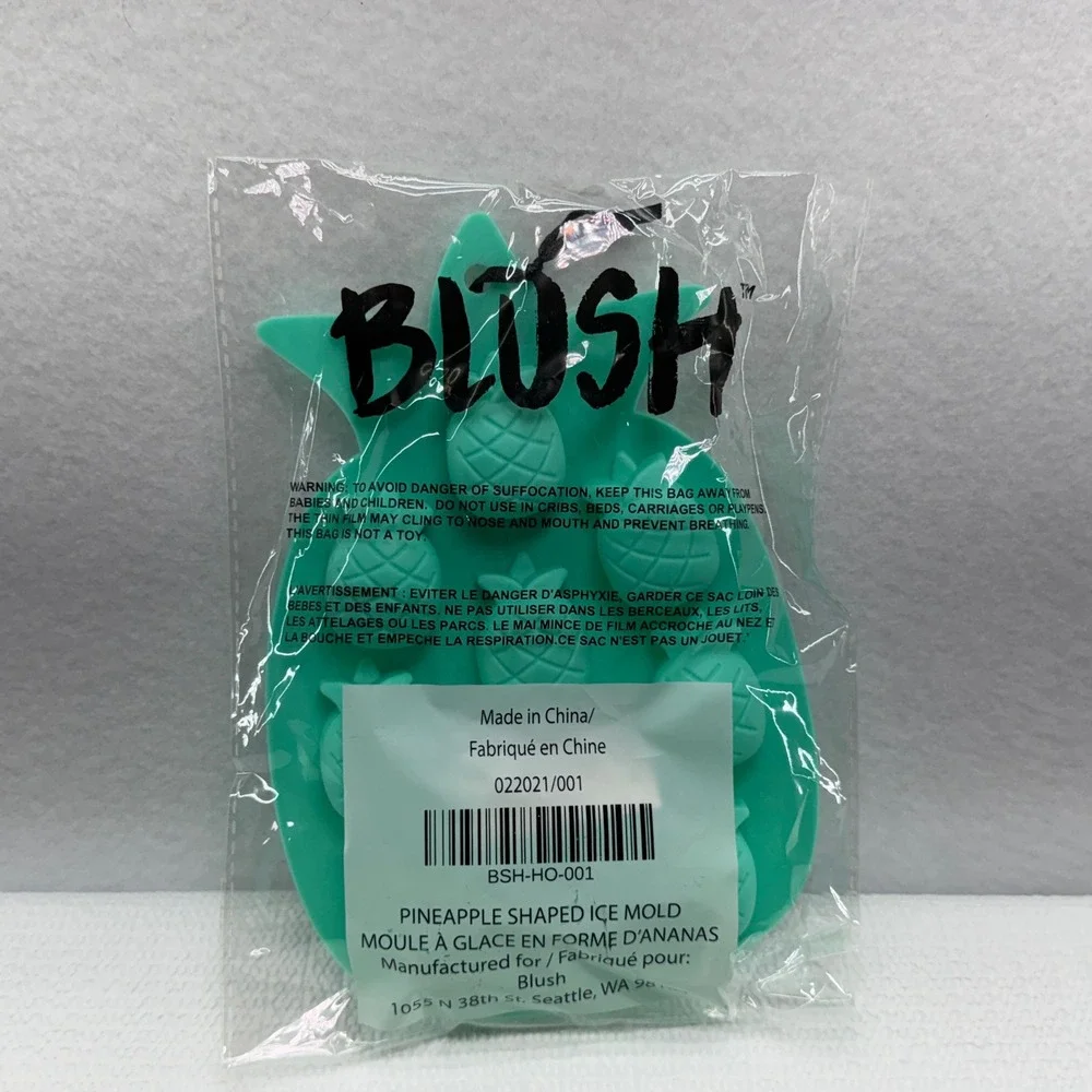 Blush Pineapple Ice Cube Mold Tray Silicone Ice Tray Tropical Barware New